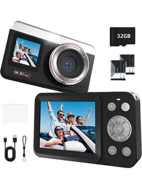 80MP Point & Shoot Digital Camera - 5K Auto-Focus Vlogging & Travel Photography